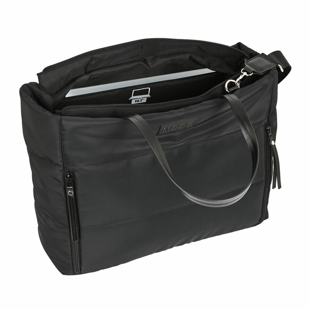 Bolsa Moos Negro Acolchoado Preto (54 x 31 x 17 cm)